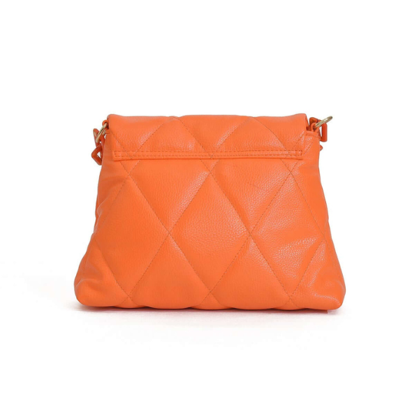 Glamelvara Quilted Luxe Chain Orange Bag